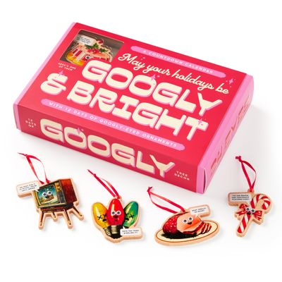 Brass Monkey Googly & Bright Holiday Ornament Countdown Calendar 12 Days Googly Food Ornament Countdown Calendar For Christmas And Holiday