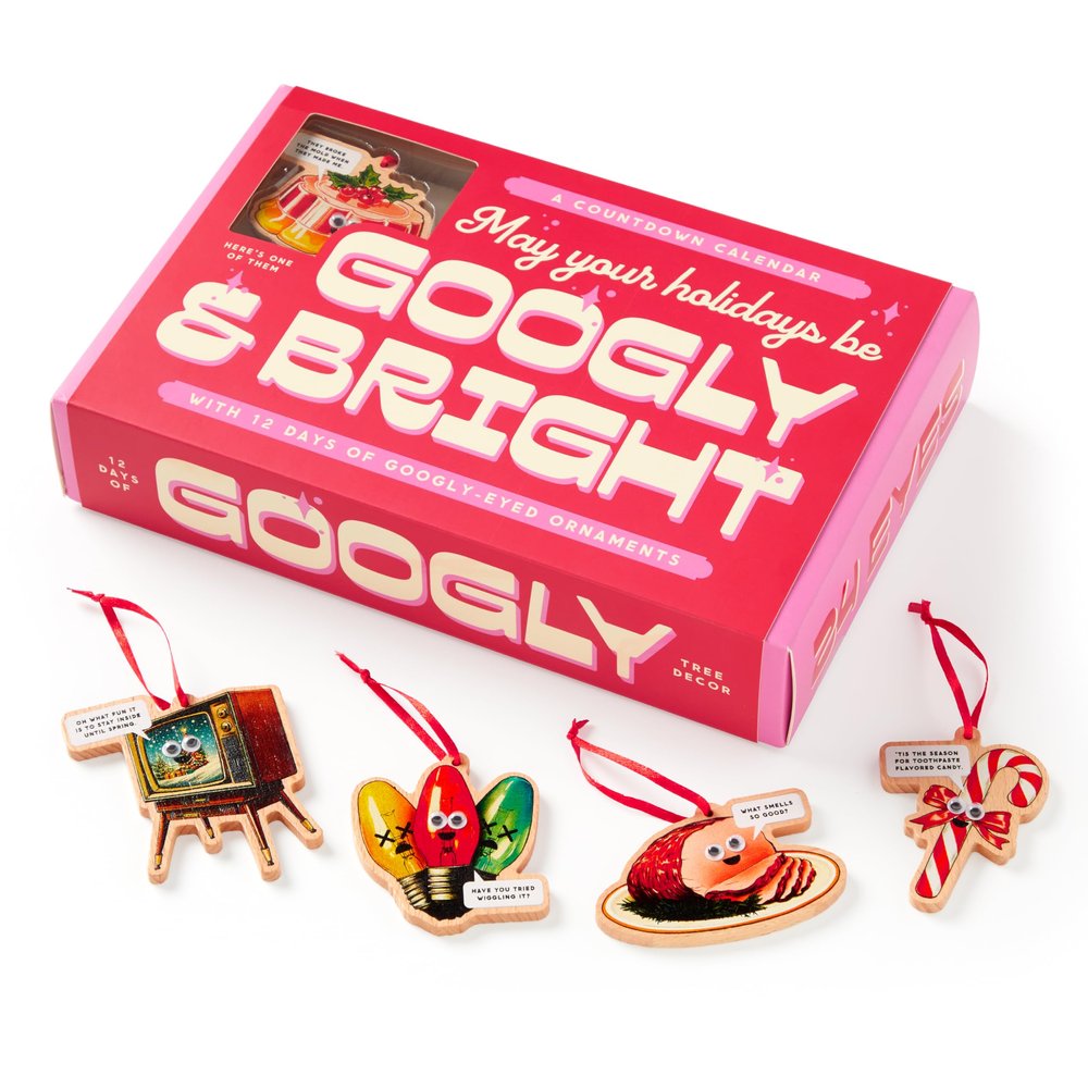 Brass Monkey Googly & Bright Holiday Ornament Countdown Calendar 12 Days Googly Food Ornament Countdown Calendar For Christmas And Holiday