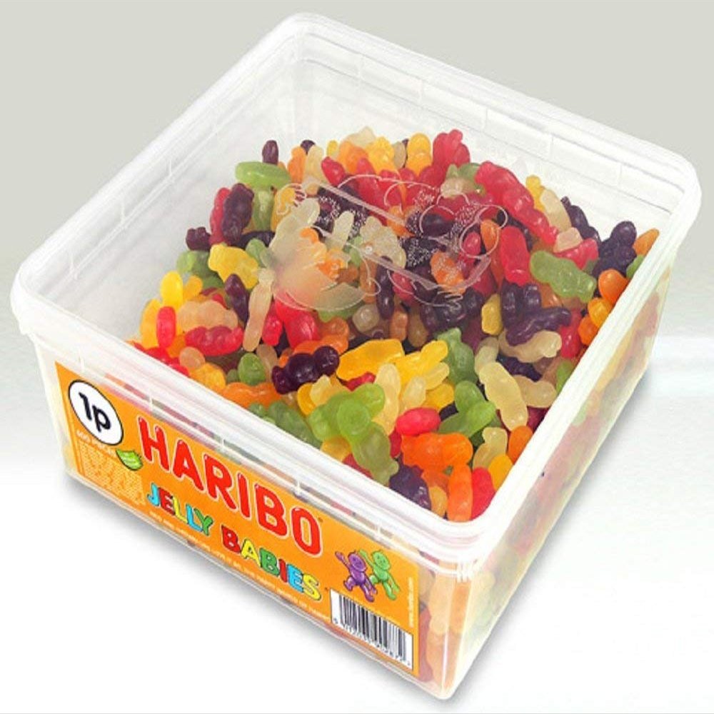 HARIBO Jelly Babies Jelly Men, bulk sweets, 1.08 kg tub