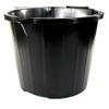 1 x 14L Litre Strong Black Plastic Builders Bucket 3 Gallon Multipurpose Storage Bucket Construction Bucket With Metal Handle & Spout For Cleaning Animal Feed Mixing Home & Garden (Made in UK) view 2