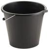 10 x Black Builders Bucket Plastic 3 Gallon 14 Litre 14L Strong Water Mixing Storage view 1