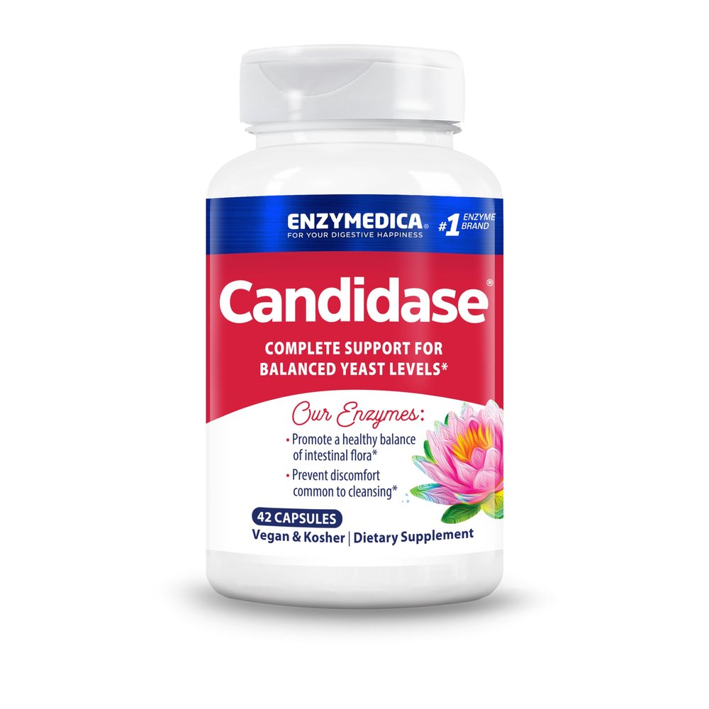 Enzymedica, Candidase, Yeast Balance, Dietary Supplement, Enzyme Support, 42 Capsules, Vegan, Gluten-Free, Soy-Free, Non-GMO