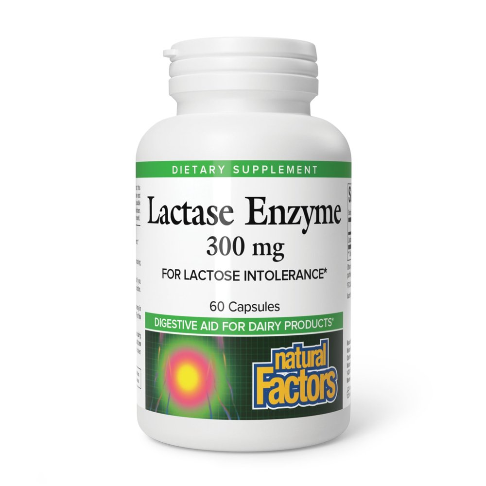 Natural Factors Lactase Enzyme (9000 FCC Units, 60 Capsules)