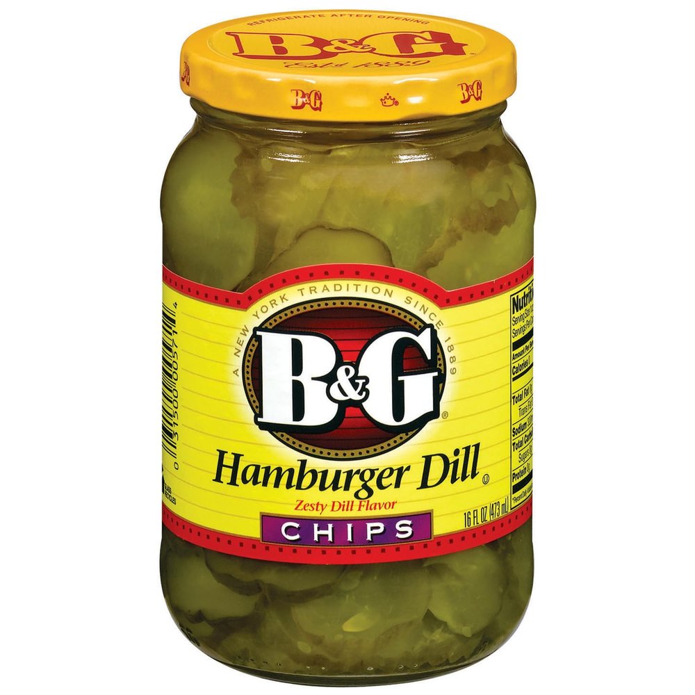 B&G Hamburger Zesty Dill Flavour Chips 473ml-16oz (3 Jar)