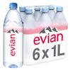 Evian Natural Spring Water, 1.0 Litre, 1000ml, 6-Count view 1