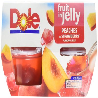Dole Fruit in Jelly, Peach in Strawberry Jelly, 4 x 113g