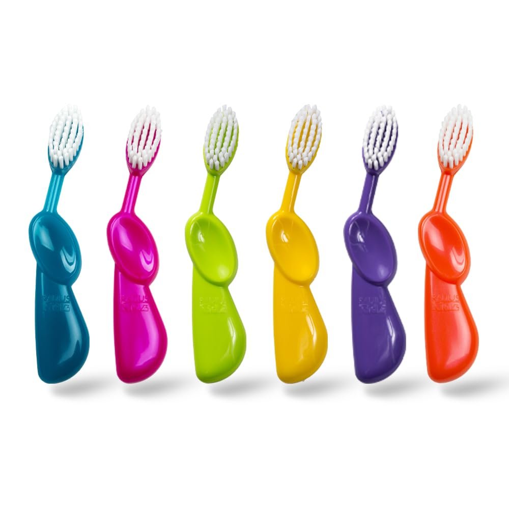 RADIUS Kids Toothbrush, Right Hand, Age 6 Years and up - Assorted Colours. - 6 Count