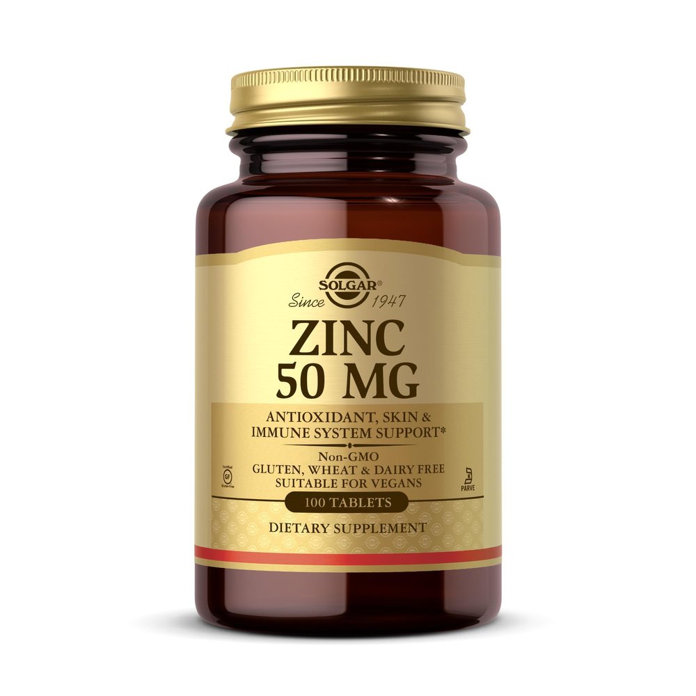 Solgar Zinc 50 mg Tablets - Pack of 100 - Supports a Healthy Immune System - Potent Antioxidant - Free from Sugar, Salt and Starch - Vegan