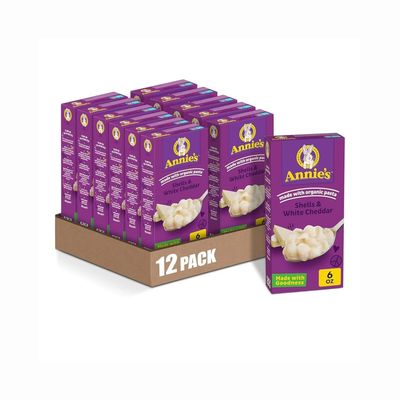 Annie's Homegrown Shells & White Cheddar 170 g (Pack of 12)