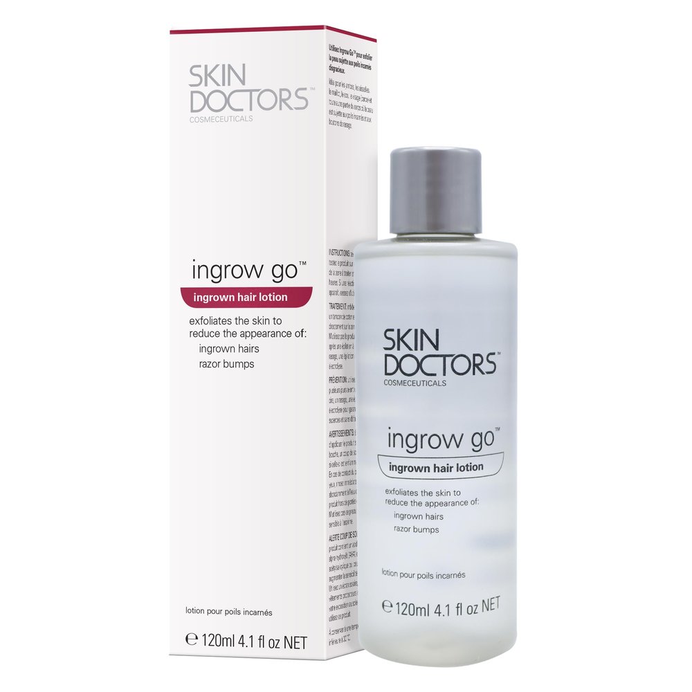Skin Doctors Ingrow Go Lotion | Ingrown Hair Treatment | Reduces Razor Burns & Bumps I Use on Legs, Bikini Line, Underarm & face | 120ml