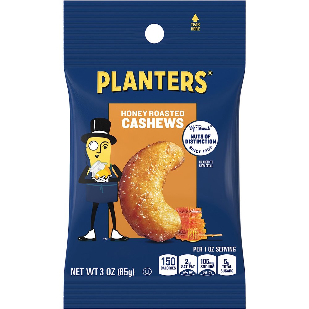Planters Honey Roasted Cashews (3 oz Bags| Pack of 12)