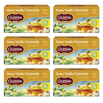 Celestial Seasonings Honey Vanilla Chamomile Tea, 20 Count (Pack of 6)