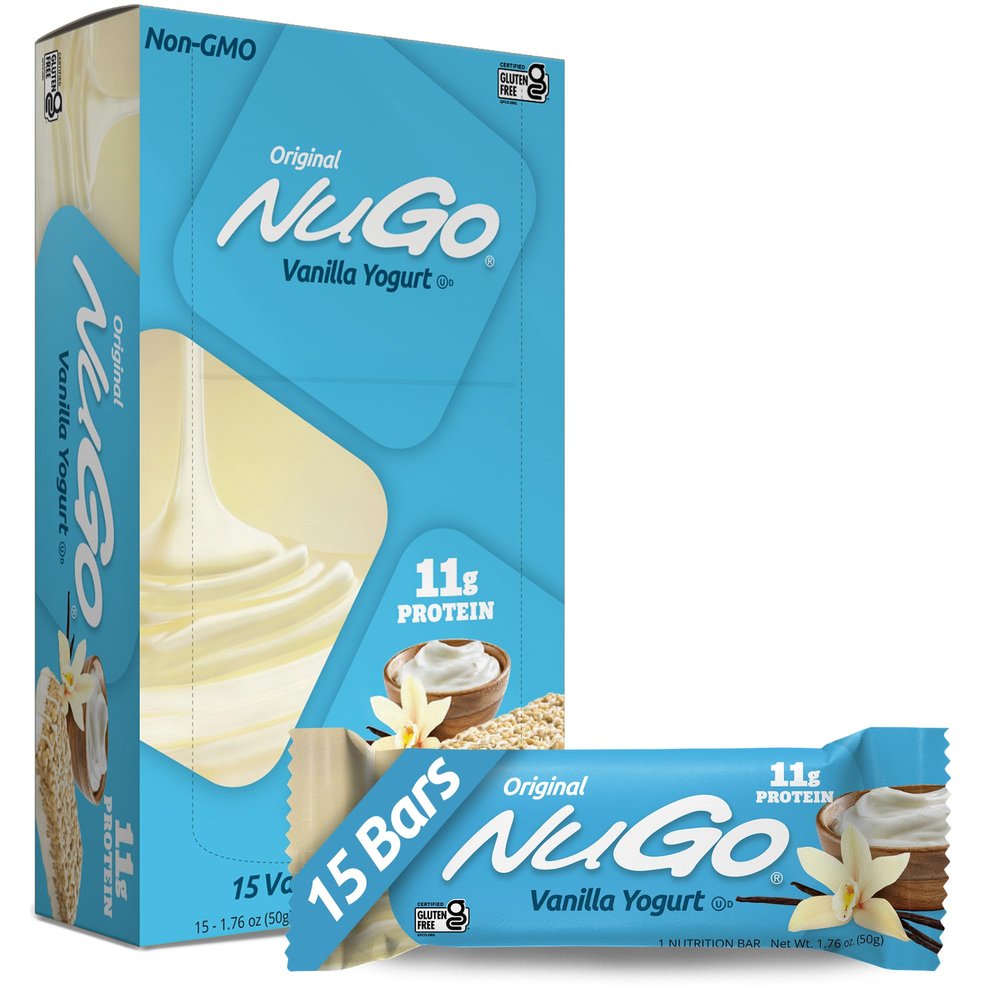 NuGo Protein Bar, Vanilla Yogurt, 1.76-Ounce Bars (Pack of 15)