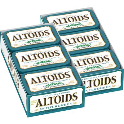 ALTOIDS CURIOUSLY Strong Mints, Wintergreen, 49.90g TINS (Pack of 12)