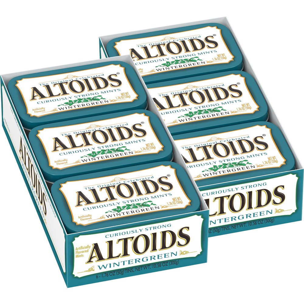 ALTOIDS CURIOUSLY Strong Mints, Wintergreen, 49.90g TINS (Pack of 12)
