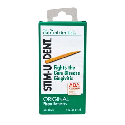 Stim-U-Dent Plaque Removers, Mint Flavor 4 - 25 packs [100 picks] (Pack of 10)