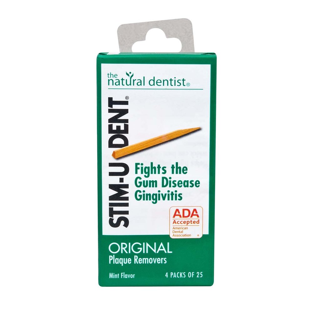 Stim-U-Dent Plaque Removers, Mint Flavor 4 - 25 packs [100 picks] (Pack of 10)