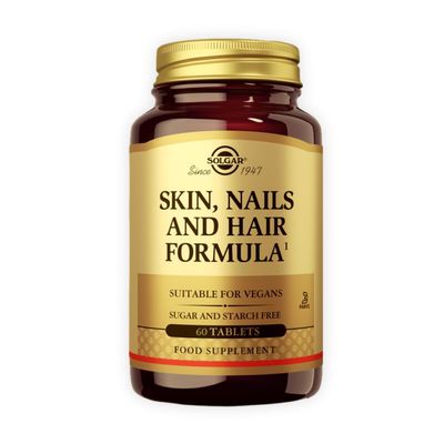 Solgar Skin Hair and Nails - 60 Pack - Helps Build Collagen - with Zinc, Copper and Vitamin C - Vegan and Gluten Free