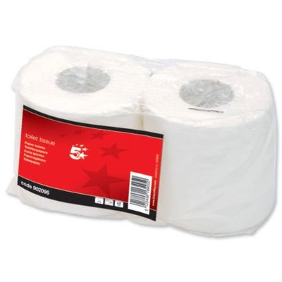 5 Star 2 Rolls of 320 Sheets Toilet Tissue, Pack of 36, White