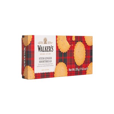 Walker's Shortbread Stem Ginger Rounds  Traditional Pure Butter Scottish Recipe, 175g