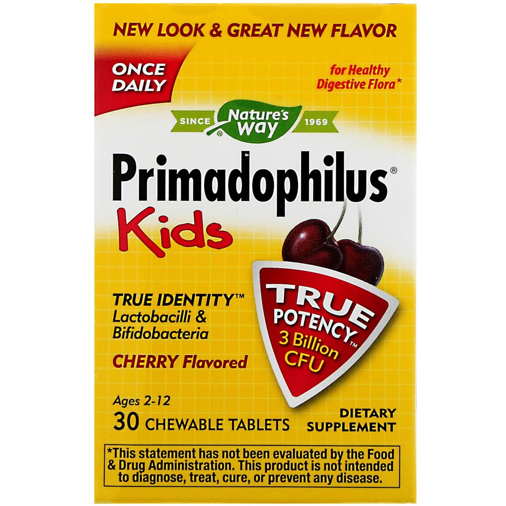 Nature's Way Primadophilus Kids, Cherry Flavor Chewable, 30 ct