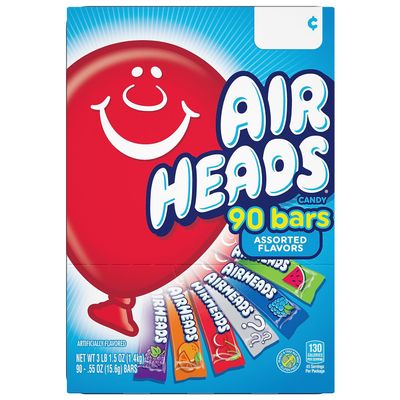 Air Heads Assorted Chewy Candy 15.6g Bars Box Of 90