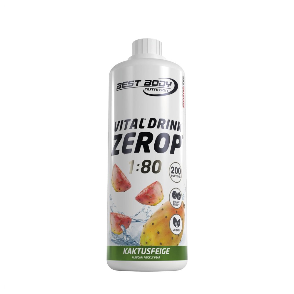 Best Body Nutrition Vital Drink ZEROP - Prickly Pear, Sugar-Free Beverage Concentrate, 1:80 Makes 80 Litres of Ready-To-Drink, 1000 ml