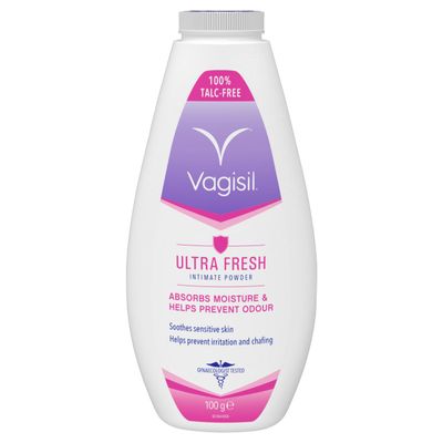 VAGISIL UltraFresh Intimate Powder for Daily Feminine Hygiene, Fresh Scent Deodorises & Prevents Odour, Talc-Free, 100 g
