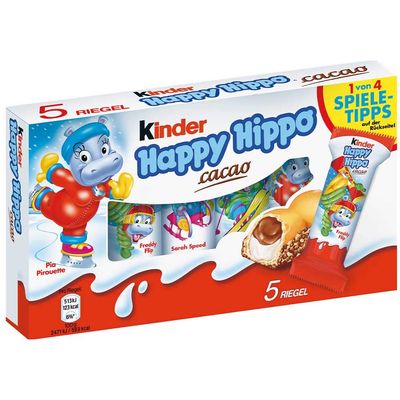 Ferrero Kinder "Happy Hippo" Cocoa Cream Biscuits : Pack Of 5 Biscuits