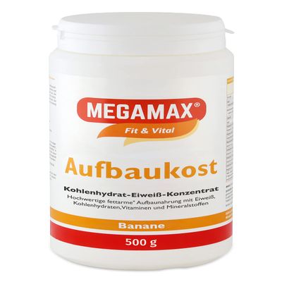 MEGAMAX Banana Weight Gainer with Only 0.5% Fat. Contents: 500g