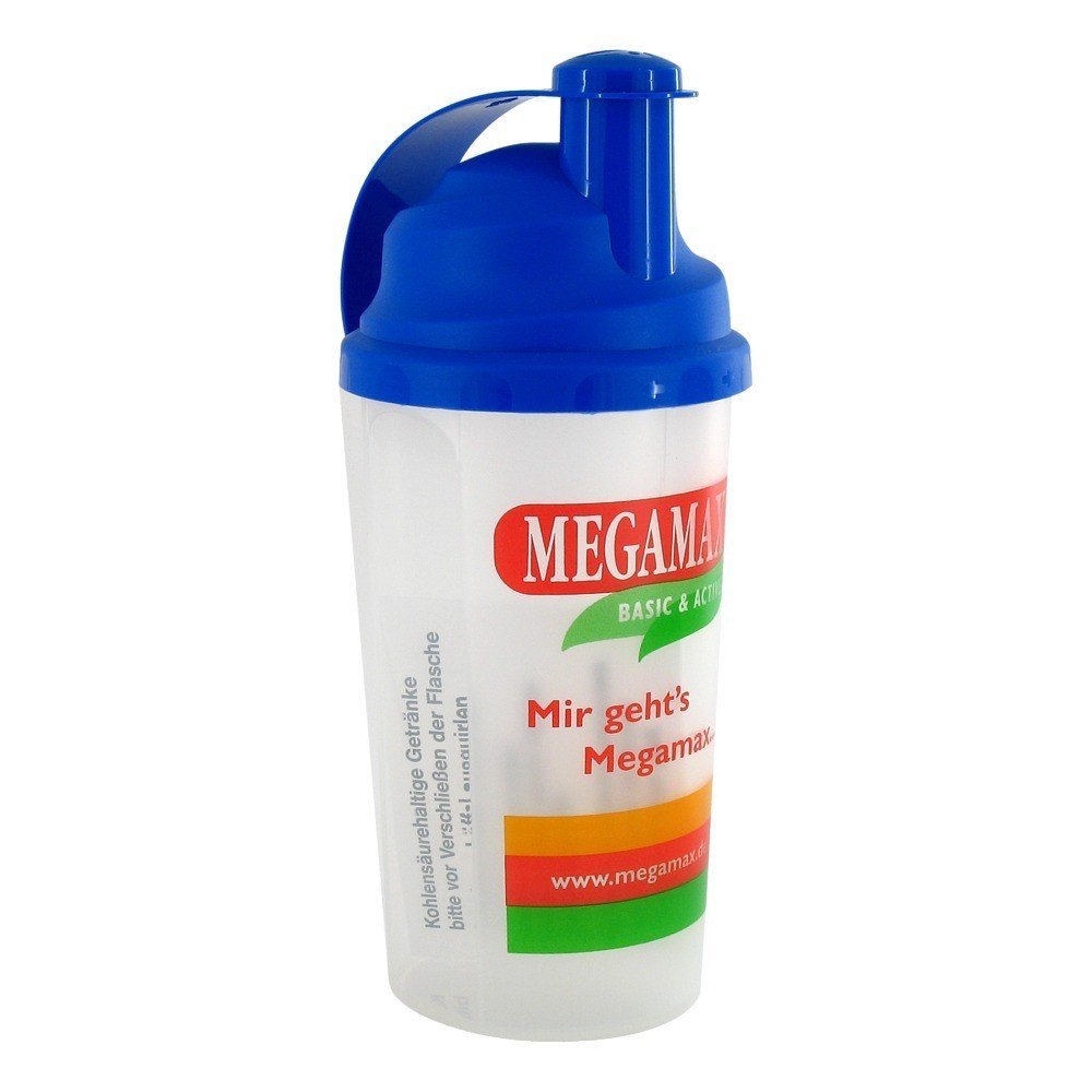 MEGAMAX Mixing Cup with Sieve Insert Shaker for protein, weigh gainers, diet drinks, whey. Blue