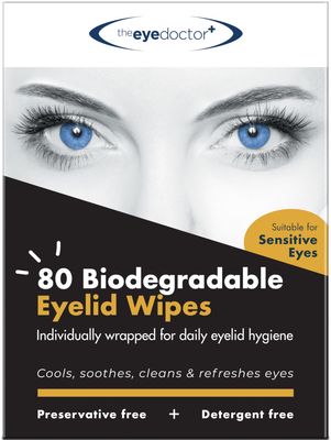 The Eye Doctor Eyelid Wipes x 80 - Blepharitis Eye Wipes for Dry, Sensitive & Itchy Eyes - Biodegradable Eyelid Cleansing Wipes - Preservative & Detergent Free - Eye Cleaning Wipes