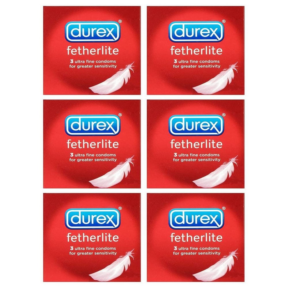 18 x Durex Fetherlite Condoms ( 6 x Pack of 3 Condoms )