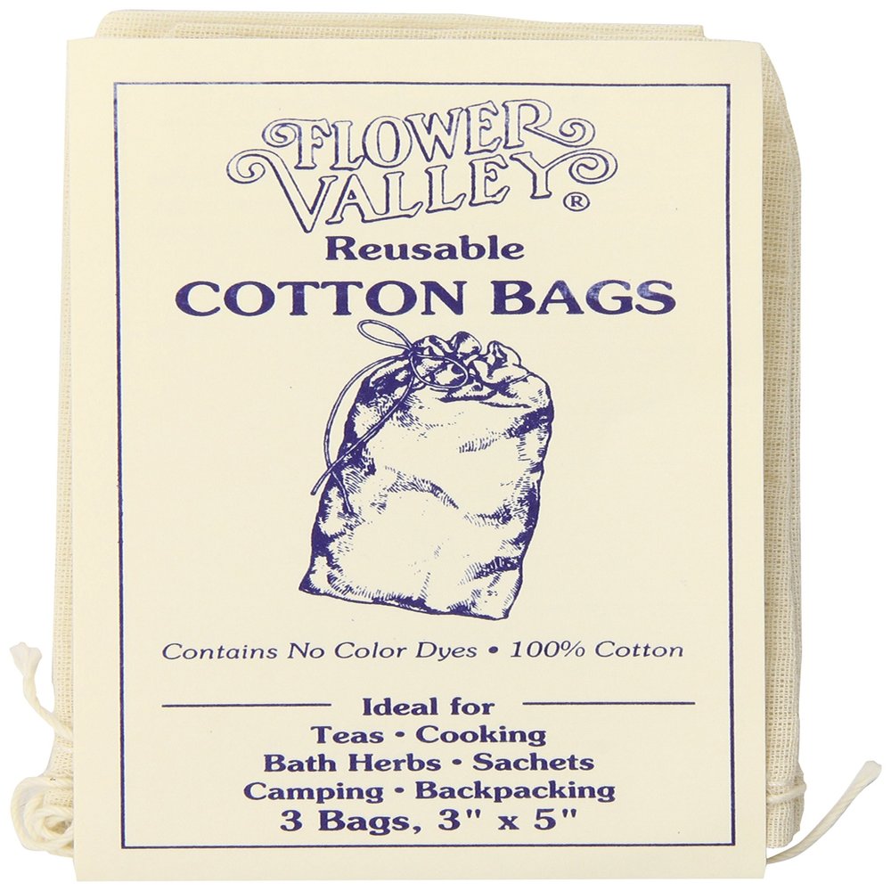 Flower Valley Reusable Cotton Bags, 3 Count