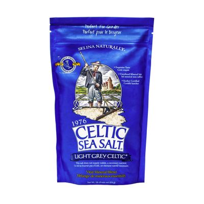 Light Grey Celtic Sea Salt - 454g Resealable Bag - Additive-Free, Delicious Sea Salt, Perfect for Cooking, Baking and More - Gluten-Free, Non-GMO Verified, Kosher and Paleo-Friendly