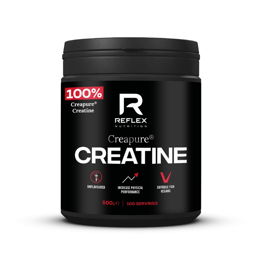 Reflex Nutrition Creapure Creatine Monohydrate Powder Unflavoured - 100% Creatine for Strength, Muscle Gains & Recovery - No Fillers or Additives - 500g (Vegan Creatine 5g per Serving, 100 Servings)