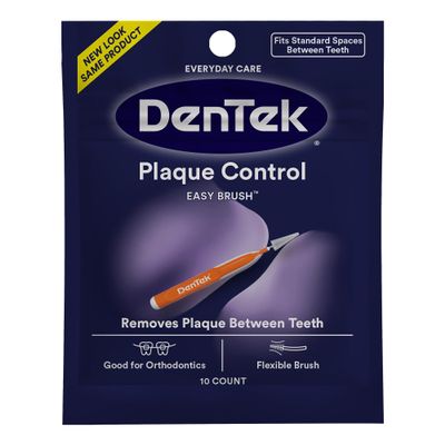 DenTek Easy Brush Interdental Cleaners | Brushes Between Teeth | Standard | Mint Flavor | 10 Count