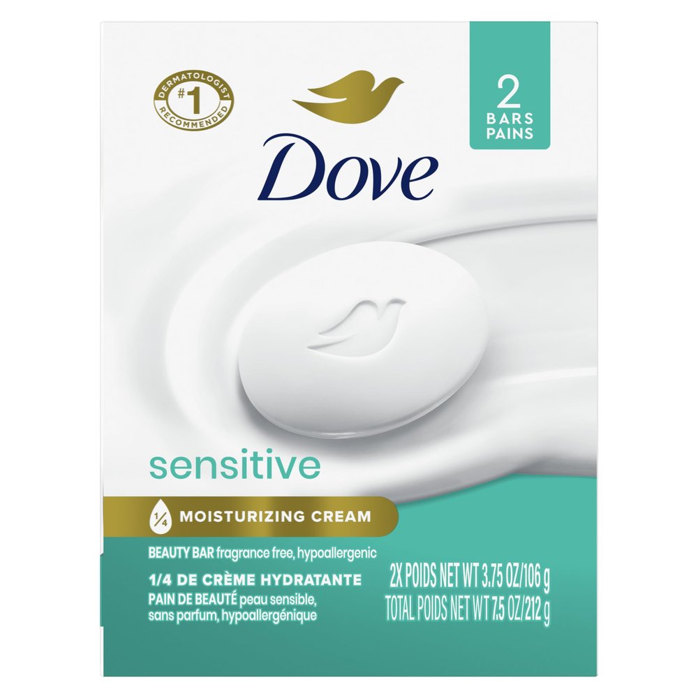 Dove Beauty Bar, Sensitive Skin, 4 Oz, 2 Ct 2 Bar