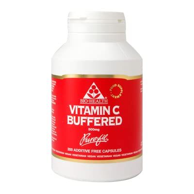 Bio-Health Buffered Vitamin C Tablets, Pure Vitamin C Supplements, Bonded with Calcium for Boosting Immune System, Stomach Friendly, Suitable for Vegetarians and Vegans, Additive Free, 200 Capsules