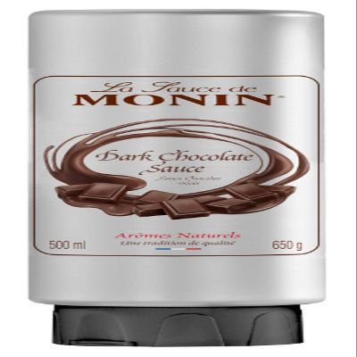 MONIN Premium Dark Chocolate Sauce 500ml for Frappes, Desserts, Cocktails, Hot Chocolates and Garnishes. Vegan-Friendly, Allergen-Free. 100 Percent Natural Flavour. Perfect For Frappes, Desserts, Cocktails, Hot Chocolates and Garnishes