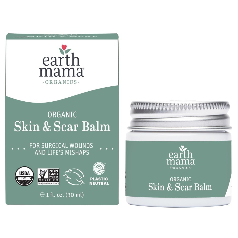 Earth Mama Organic Skin & Scar Balm for C-Section Scars and Stretch Marks, 1-Fluid Ounce