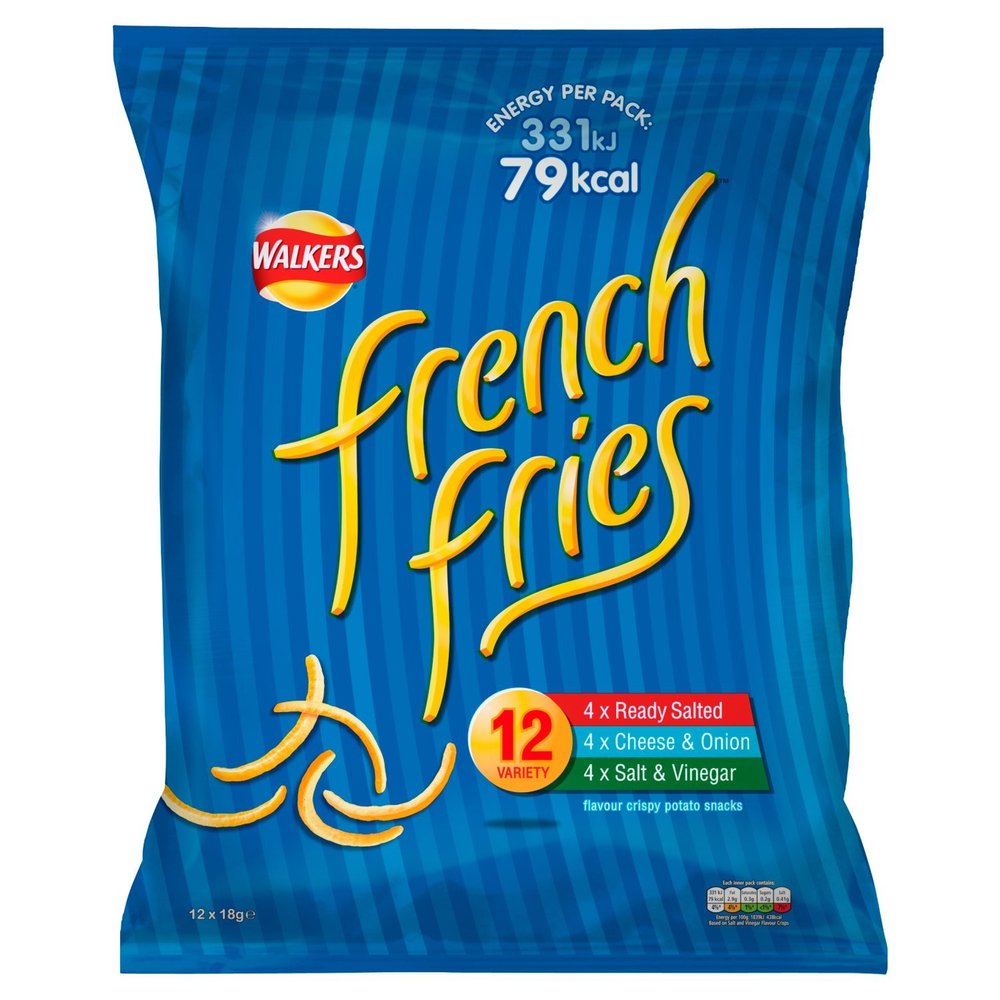 Walkers French Fries Variety Crispy Potato Snacks 12x18g