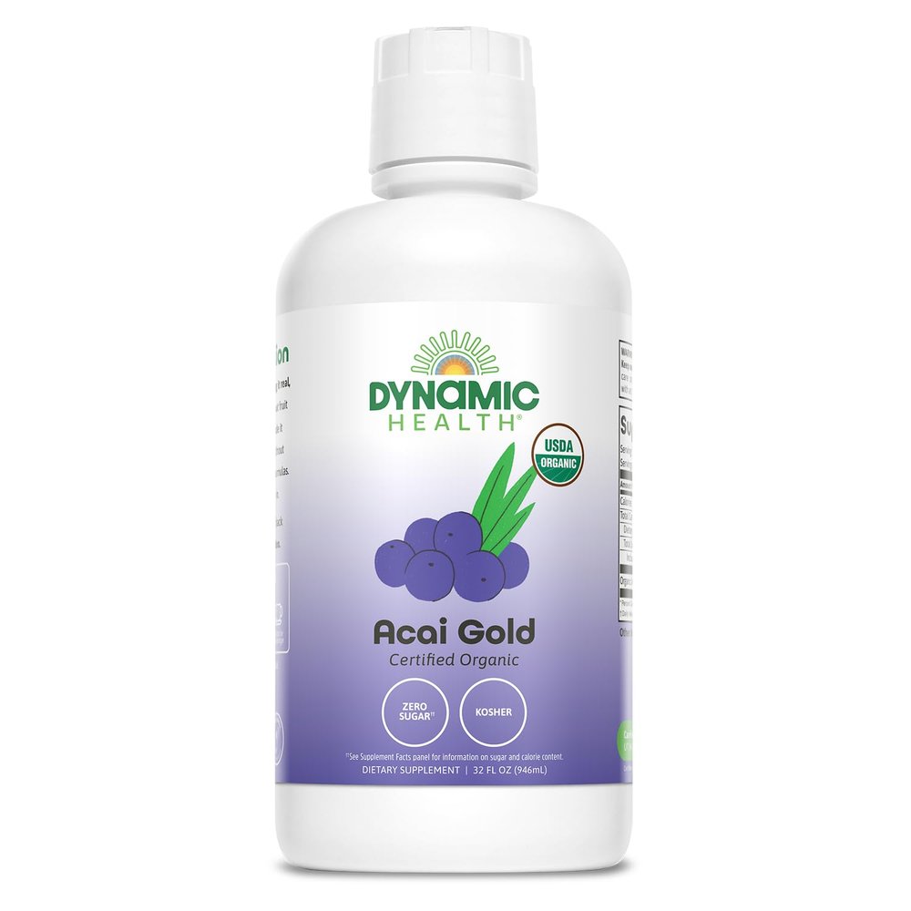 Dynamic Health 946ml 100 Percent Pure Organic Acai Gold Acai Juice