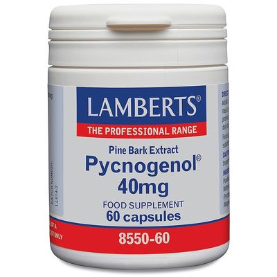 Lamberts Pycnogenol 40mg  Premium Maritime Pine Bark Extract  Standardised for Quality  60 Vegan Capsules