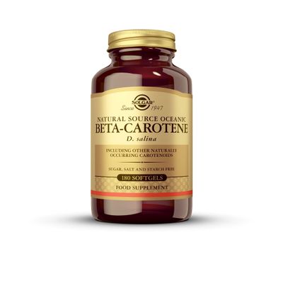 Solgar Natural Source Oceanic Beta Carotene Softgels - Pack of 180 - Fight Free Radicals - for Daily Use - Gluten Free, Gold