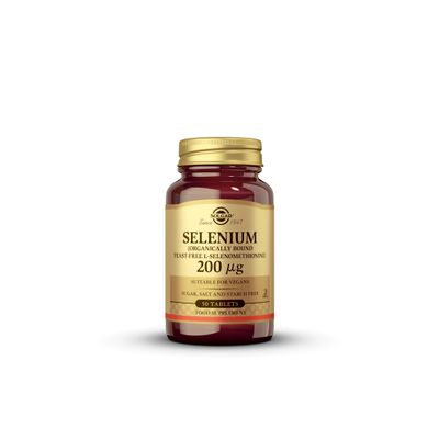 Solgar Selenium (Yeast-Free) 200 g Tablets - Pack of 50 - Healthy Hair and Nails - Supports the Immune System - Vegan and Gluten Free