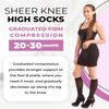 GABRIALLA Sheer Knee High Compression Socks for Women, Medical Grade Calf Knee Highs, Graduated Firm Compression 20-30 mmHg, Improve Blood Circulation, Prevent & Treat Varicose Veins, Closed Toe view 3