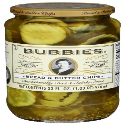 Bubbies 1 Case Pickles Bread And Butter Chips 33Oz 12 Per Case
