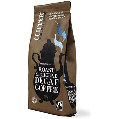 Clipper Fairtrade Organic Decaffeinated Roast and Ground Arabica Coffee, 227g