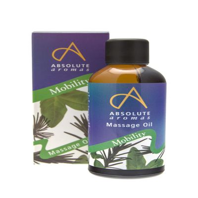 Absolute Aromas Mobility Bath & Massage Oil 100ml - Peppermint, Rosemary and Eucalyptus Pure Essential Oils in a Jojoba, Sweet Almond & Evening Primrose Base